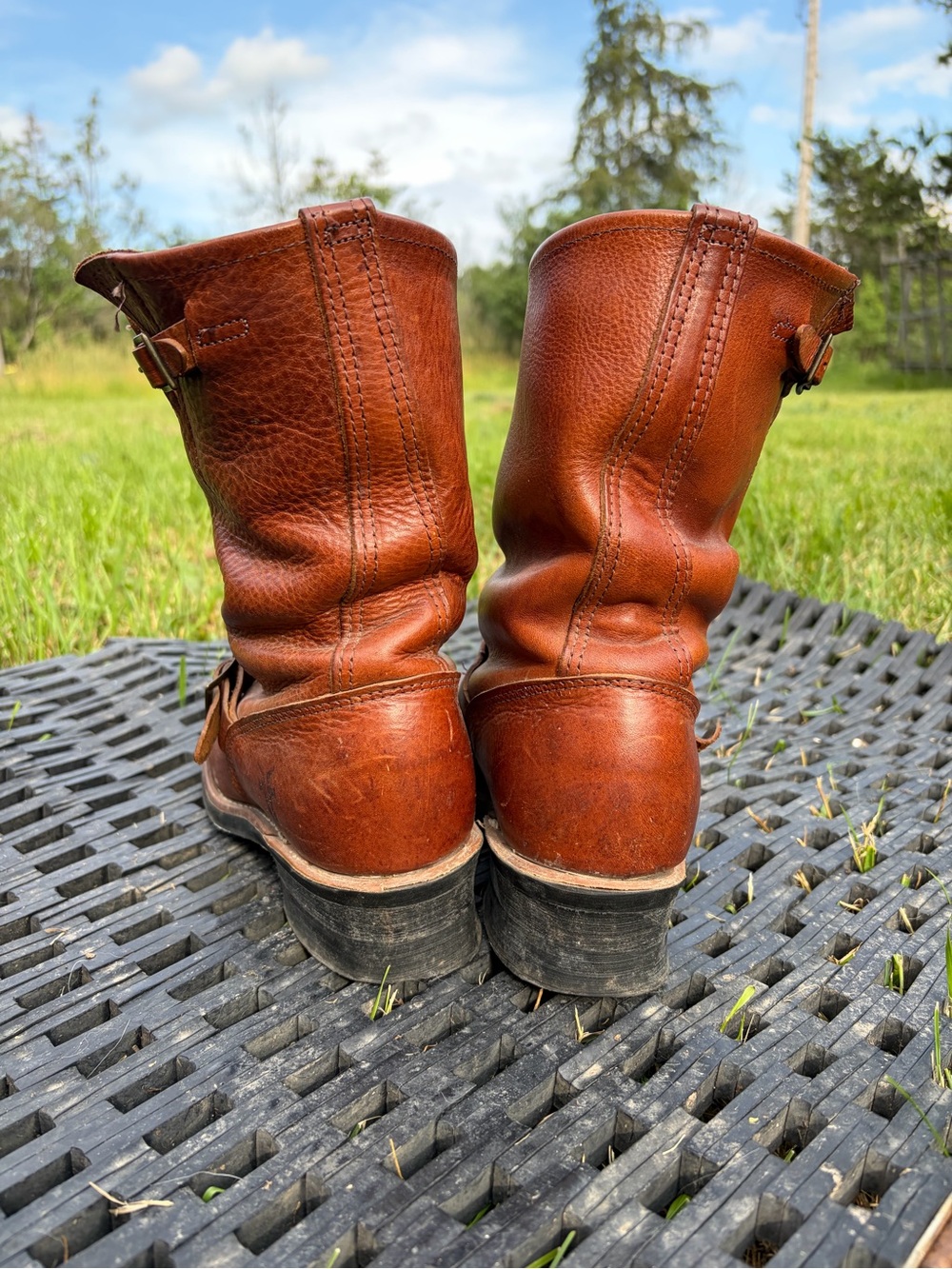 Frye Cognac Brown Harness Boots - Picture 3 of 7